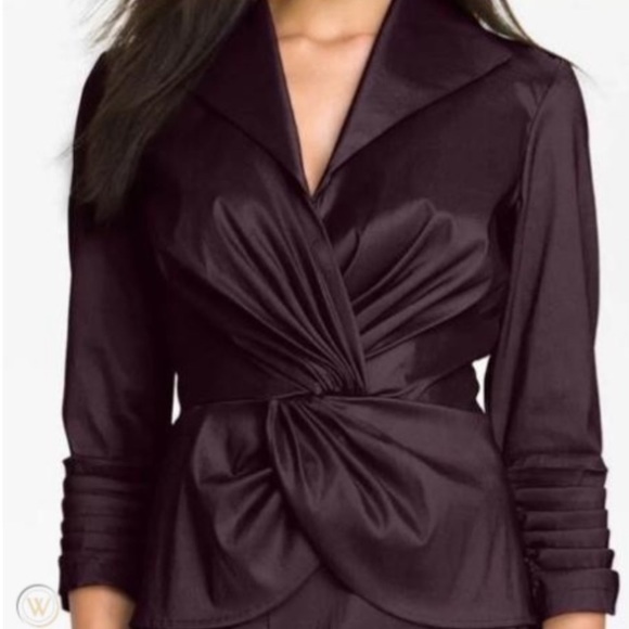 Tashida Shoji Tops - Tadashi Shoji Taffeta Blouse in Eggplant Size 12